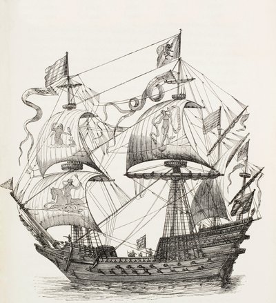 Man-of-War of the 16th Century by Paul Lacroix
