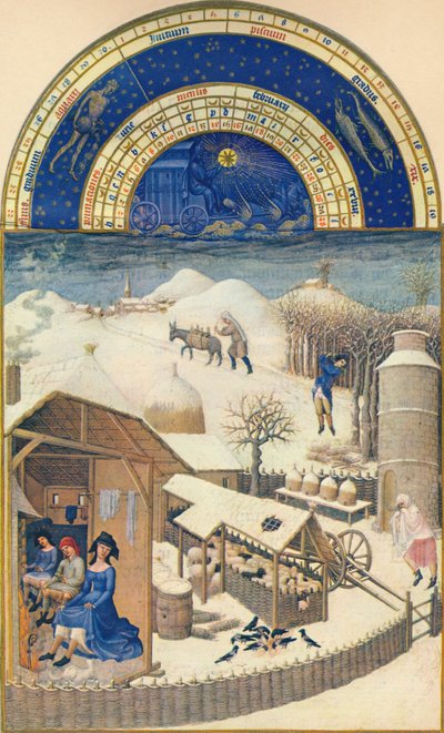 February - village under the snow by Paul Limbourg