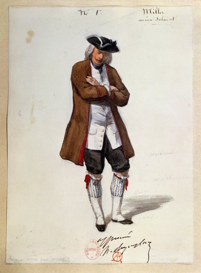 Costume for Luisa Miller by Giuseppe Verdi (sketch) by Paul Lormier