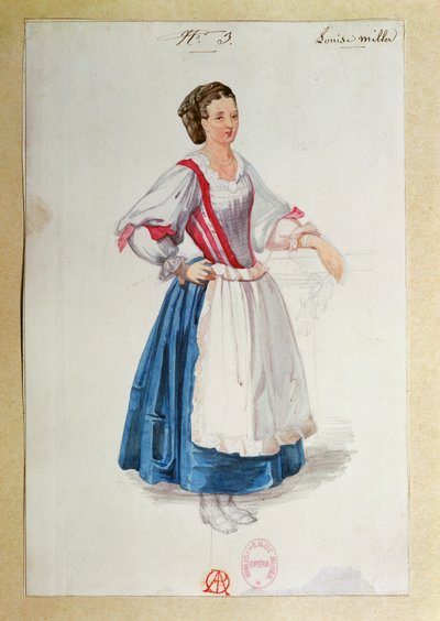 Costume for Luisa Miller by Giuseppe Verdi (sketch) by Paul Lormier