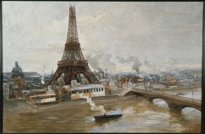 The Eiffel Tower and the works of the Universal Exhibition in January 1889 by Paul Louis Delance