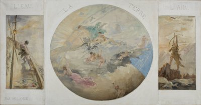 Sketch for the Hôtel de Ville dining room in Paris: Water, Earth, Air, between 1891 and 1892 by Paul Louis Delance