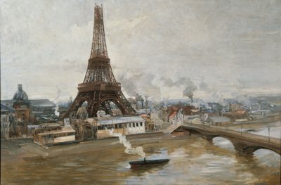 The Eiffel Tower Seen from the Seine, 1889 by Paul Louis Delance