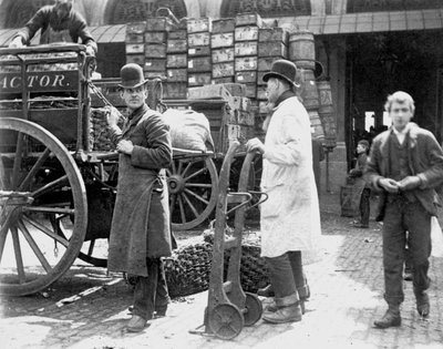 Unloading at Billingsgate Market, London by Paul Martin