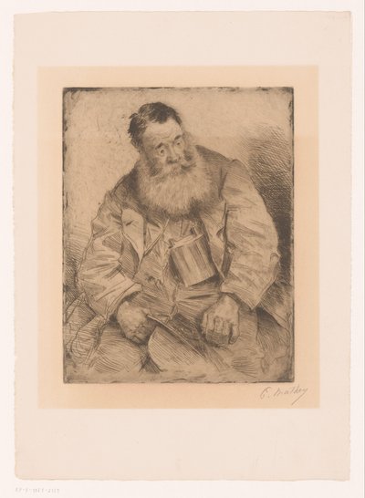 Portrait of a Seated Man with Beard by Paul Mathey (signed by artist)
