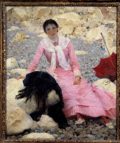 Portrait of Fernande Mathey on the Beach by Paul Mathey