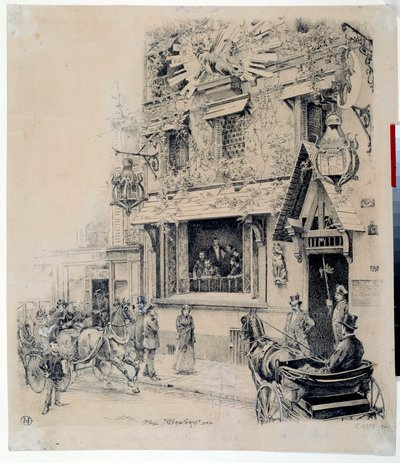 View of the entrance to the Cabaret du Chat Noir by Paul Merwart