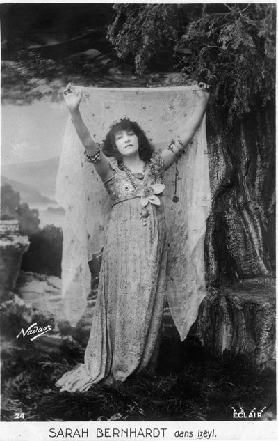 Henriette Rosine Bernard aka Sarah Bernhardt (1844-1923) as Izëyl, postcard by Paul Nadar