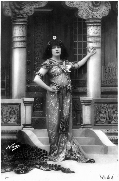 Henriette Rosine Bernard aka Sarah Bernhardt (1844-1923) as Izéyl, postcard by Paul Nadar