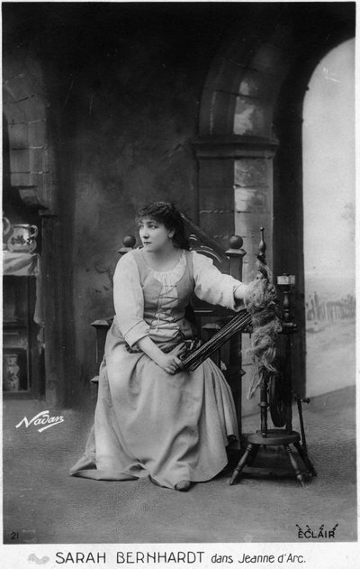 Henriette Rosine Bernard aka Sarah Bernhardt (1844-1923) as "Joan of Arc" by Jules Barbier by Paul Nadar