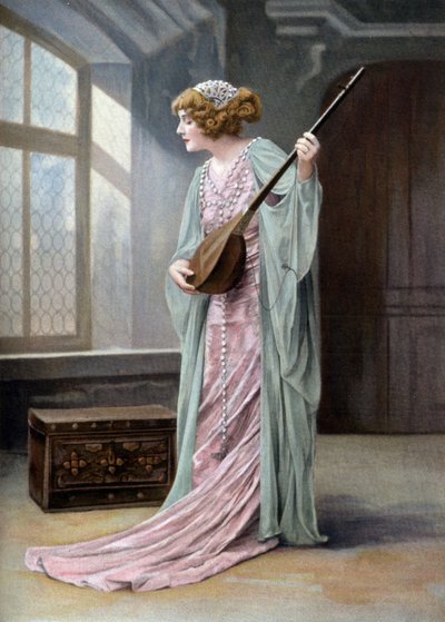 Opera singer Marguerite Carre as Orlanda in La reine fiammette in Paris by Paul Nadar