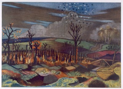 Air Fight at Wytschaete, from British Artists at the Front, Continuation of The Western Front, Part Three, Paul Nash by Paul Nash