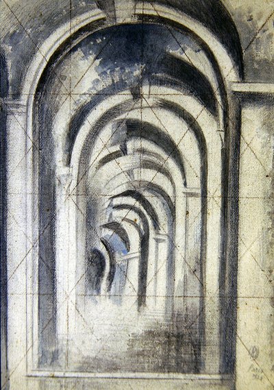 Arches (Study), Squared for Transfer by Paul Nash