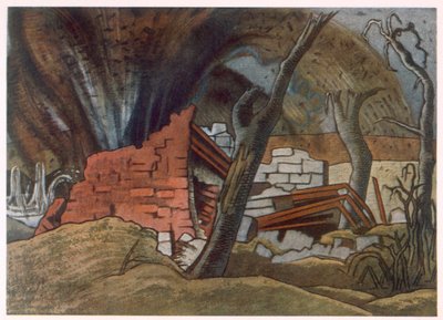 Shell Bursting, from British Artists at the Front, Continuation of The Western Front, Part Three by Paul Nash