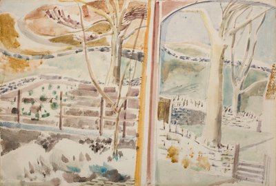 The Landscape Through the Window and Through the Looking Glass by Paul Nash