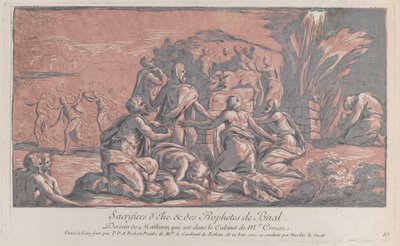Elijah challenging the prophet to a sacrifice by Paul Ponce Antoine Robert