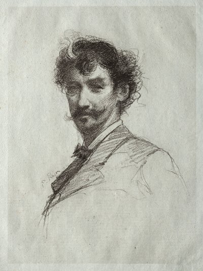 James McNeill Whistler with White Lock and Monocle by Paul Rajon