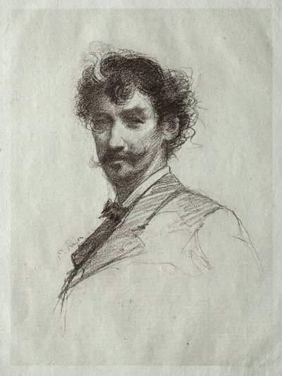 James McNeill Whistler with White Lock and Monocle by Paul Rajon