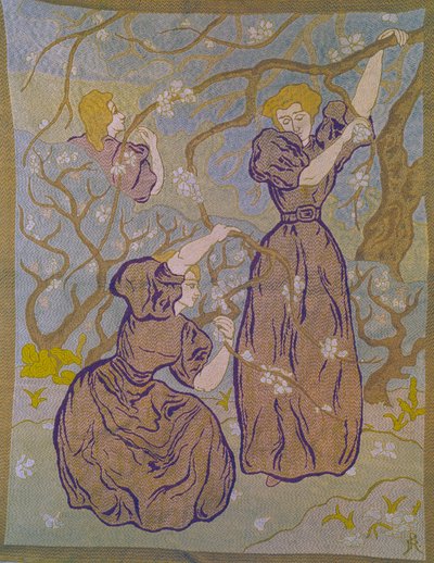 Two Women Under a Tree in Bloom by Paul Elie Ranson