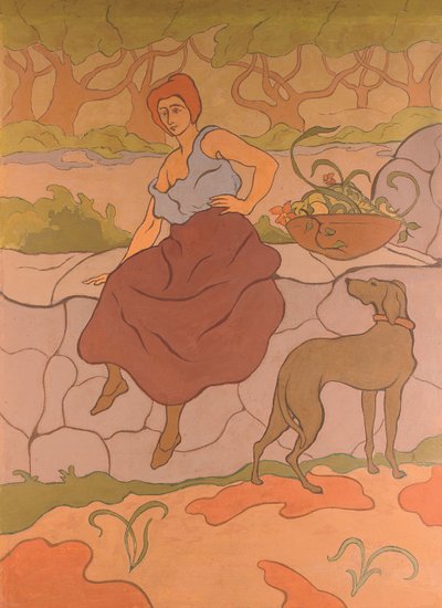 Woman and Dog with a Collar, c.1894-1895 by Paul Elie Ranson