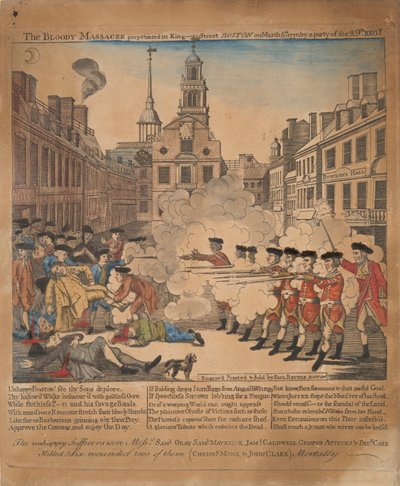 The Bloody Massacre Perpetrated in King-Street Boston on March 5th 1770 by a Party of the 29th Regiment by Paul Revere
