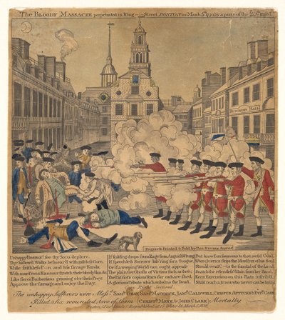 The Bloody Massacre Perpetrated in King Street Boston on March 5th 1770 by Paul Revere