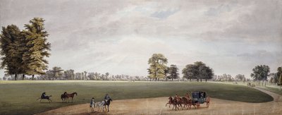 A Carriage in the Park at Luton Being Met by Riders and Frisking Foals by Paul Sandby