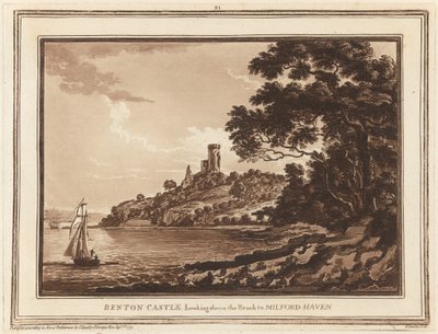 Benton Castle, Looking down the Reach to Milford Haven by Paul Sandby