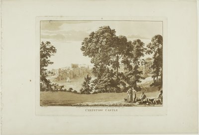 Chepstow Castle, plate four from Twelve Views in Wales by Paul Sandby