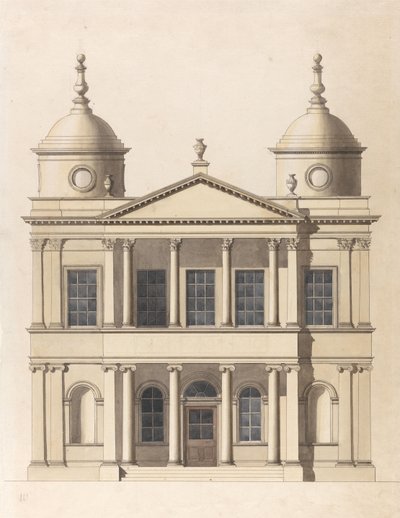 Design for a Church. Elevation of West Front by Paul Sandby