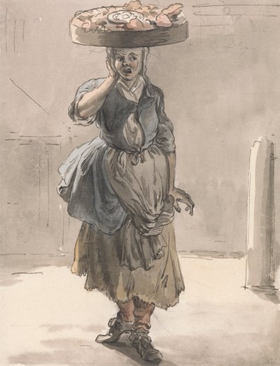 London Cries: A Girl with a Basket on Her Head (