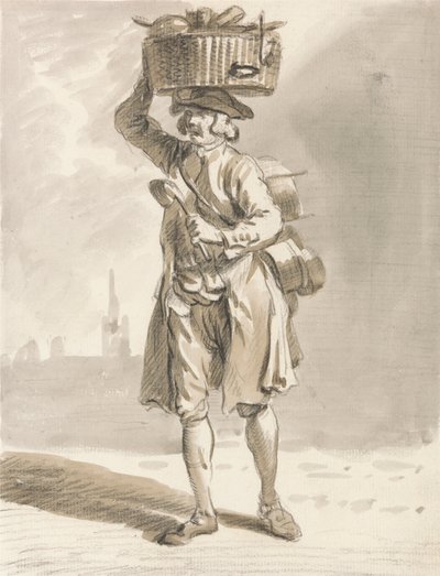 London Cries: A Man with a Basket by Paul Sandby