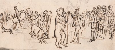 Musicians and a Performing Bear by Paul Sandby