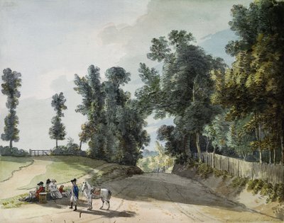 On the Road to Tonbridge: Travellers Resting on a Band Beside the Road by Paul Sandby