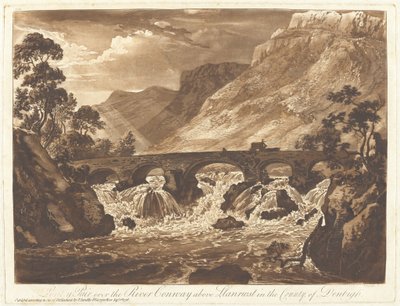Pont-y-Pair over the River Conway above Llanrwst in the County of Denbigh by Paul Sandby