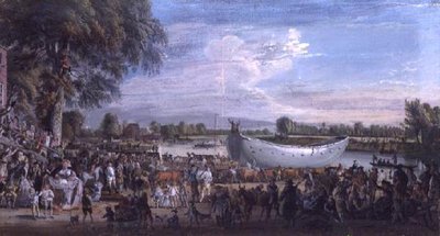 The Chinese Junk being removed from the Thames by Paul Sandby
