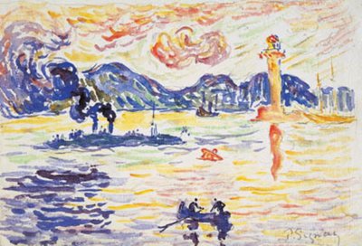 The Harbor in Saint-Tropez with the Torpedo Boat Midi de la France by Paul Signac