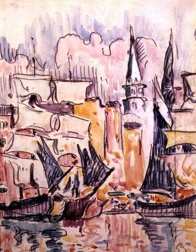 Sailing Boats in a Port by Paul Signac