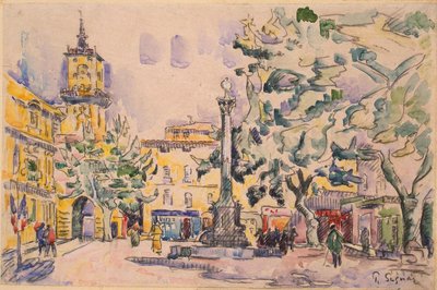 Square of the Hotel de Ville in Aix-en-Provence by Paul Signac