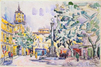 Square of the Hotel de Ville in Aix-en-Provence by Paul Signac