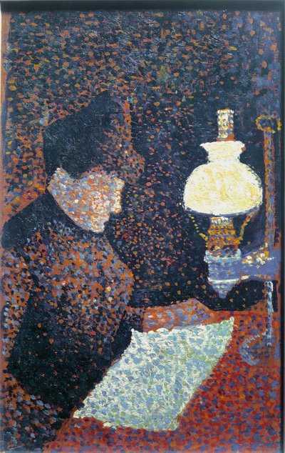 Woman Under the Lamp by Paul Signac
