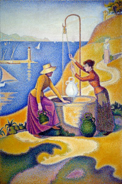 Women at the Well or Young Provencales at the Well by Paul Signac