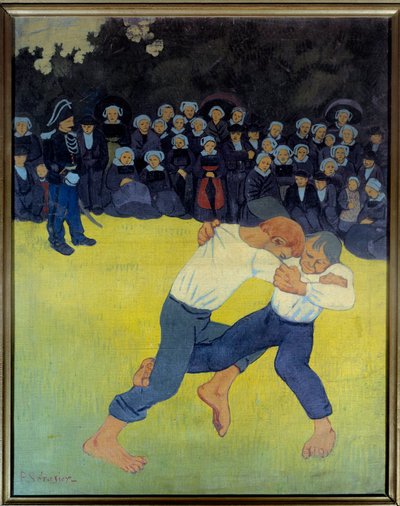 The Breton Wrestling by Paul Sérusier