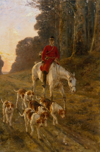 A Huntsman with his Hounds by Paul Tavernier