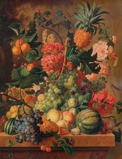 Fruit and Flowers by Paul Theodor van Brussel