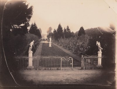 Garden Scene with Statuary, c. 1853 by Paul Thivier