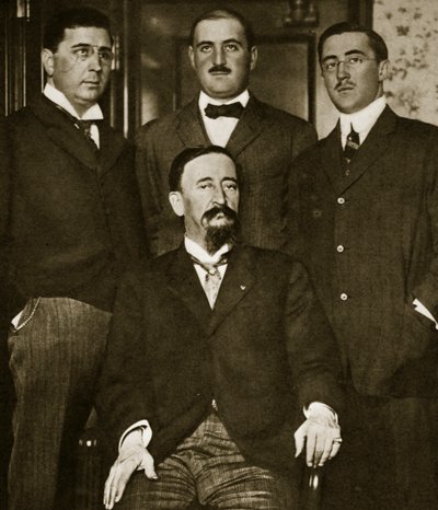 Francisco Madero and three of his sons, Gustavo, Gabriel and Evaristo, at the Astor Hotel, New York, March 1911 by Paul Thompson