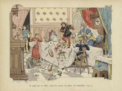 He Jumped onto the Table, Breaking Glasses, Plates and Bottles by Paul de Semant