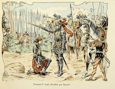 Illustration from the Book Histoire du Chevalier Bayard by Theodore Cahu, Illustrated by Paul De Semant: Francois I, Armed Knight by Bayard 1515 by Paul de Semant