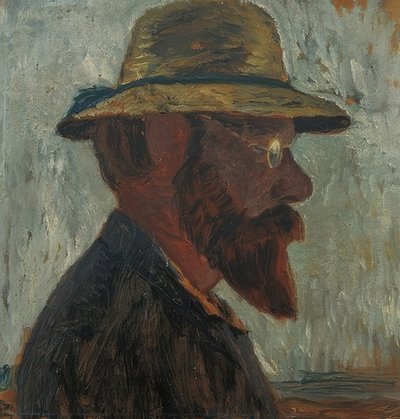 Otto Modersohn with Straw Hat in Profile to the Right by Paula Modersohn Becker